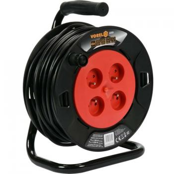Carrete de cable extensible 50m, 4 tomas tipo E