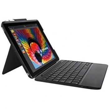 Logitech Slim Combo Funda para iPad con Teclado Inalámbrico Bluetooth Retroiluminado, para iPad