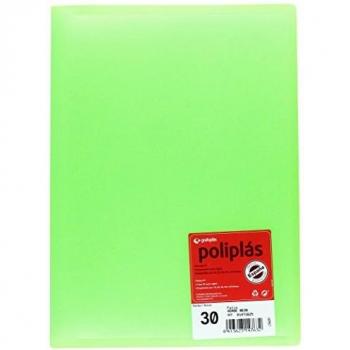 Grafoplas 1471625 - Carpeta de 30 fundas, tamaño folio, tapas PP, color verde neon