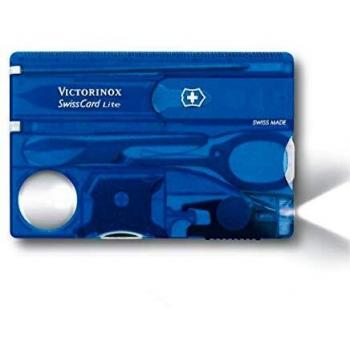 Tarjeta Multifuncional Victorinox SwissCard Lite con 13 Herramientas Integradas, Azul Transparente