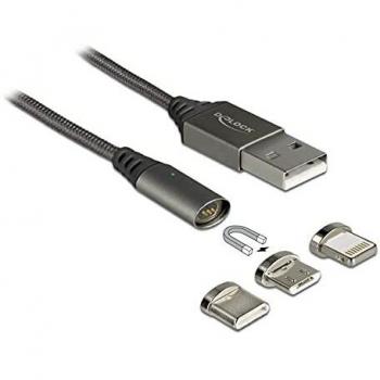 Cable USB DeLOCK 85705 de 1 metro con conector USB A en color antracita