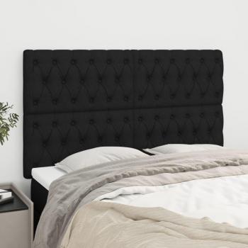 Cabecero 4 piezas negro 80x7x78/88 cm en tela