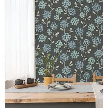 Muestra DIN A4 de Papel Pintado Vinílico Ecológico Nórdico con Diseño de Flores y Hojas Geométricas - Covent Garden 679649 de GAULAN