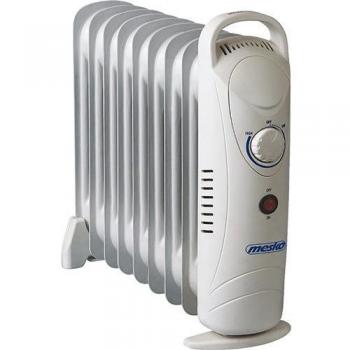 Mesko MS7805 Oil-Filled Radiator, 1000W, 9 Elements, Temperature Control, Portable, Overheat Protection, White
