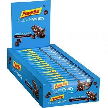 PowerBar Clean Whey Chocolate Brownie 18x45g - Barras de Proteína con Bajo Contenido de Azúcar