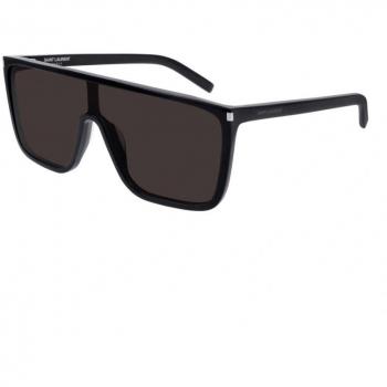 Saint Laurent Iconic Sunglasses with Uniform Lenses, Black male, ONE SIZE; Saint Laurent Black/Grey Mask Ace Sunglasses, female, ONE SIZE