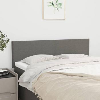 Cabecero de cama 2 piezas tela gris oscuro 72x5x78/88 cm