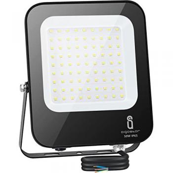Proyector LED Exterior 50W IP65 - 4700 Lúmenes, Blanco Frío 6500K para Jardín, Patio y Garaje
