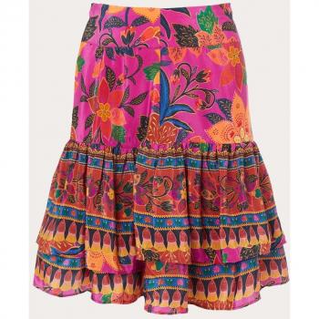 FARM Rio - Vibrant Floral Tapestry Short Skirt for Women, Size S