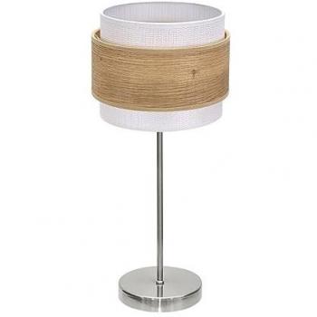 Lámpara de Mesa Sobremesa Myriam 1xe14 Niquel/Madera Clara 47x18x18 cm - Diseño Elegante