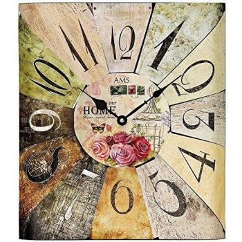 Reloj de pared AMS 9460 con diseño decorativo y estilo moderno