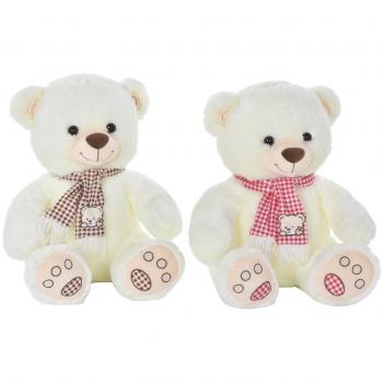 Oso de Peluche DKD Home Decor Rojo Blanco Burdeos Infantil 20 x 20 x 50 cm (2 Unidades)