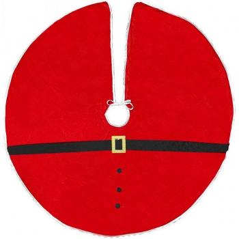 Alfombra para la Base del Árbol de Navidad Modelo Vestido de Papá Noel Roja