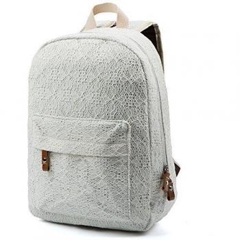 Minetom Lona Backpack Mochilas Escolares Mochila Escolar Casual Bolsa Viaje Moda Encaje Blanco Mujer Blanco One Size