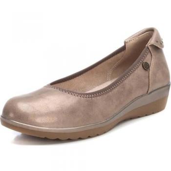 Bailarinas XTI de mujer con suela gruesa antideslizante y cuña, color bronce, talla 36