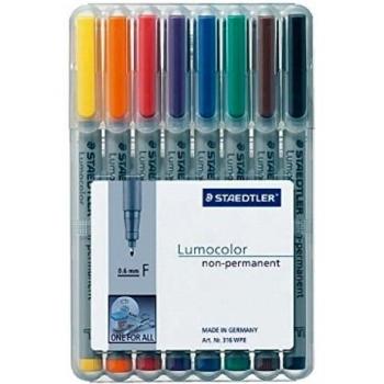 Rotuladores Lumocolor no permanentes F 0.6 mm, set de 4 colores assorted