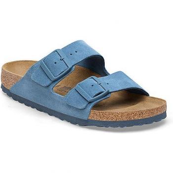 Birkenstock Boston Blue Suede Leather Clogs