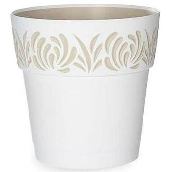 Maceta Autorriego Stefanplast Gaia Blanco Beige Plástico 25x25x25 cm
