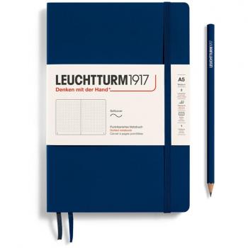Cuaderno Leuchtturm1917 A5 Soft Navy con Puntos, 123 Páginas Numeradas