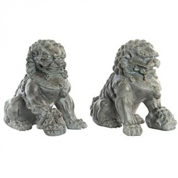 Figura Decorativa DKD Home Decor Gris Oriental 28 x 18 x 27 cm (2 Unidades)