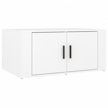 Mesa de centro blanca 80x50x36 cm en madera contrachapada