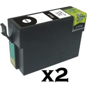 2X BLACK COMPATIBLE T2711 INK CARTRIDGE FOR THE EPSON WORKFORCE PRO WF-3620DWF, WF-3640DTWF, WF-7110DTW, WF-7610DWF, WF-7620DTWF. REPLACE EPSON ALARM CLOCK INKS, 27XL SERIES. HIGH CAPACTIY 32ml