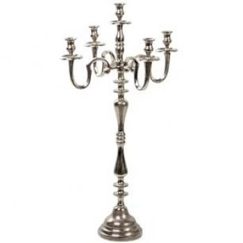 Candelabro 5 Brazos de Aluminio Niquelado Rough 50x50x94 cm para Decoración del Hogar