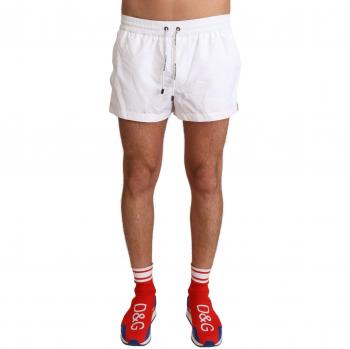 Dolce & Gabbana White King Men's Beachwear Swimwear Shorts - Size XS