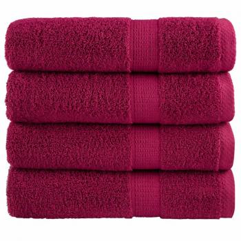 Toallas de ducha SOLUND 4 unidades burdeos 70x140 cm 600 gsm