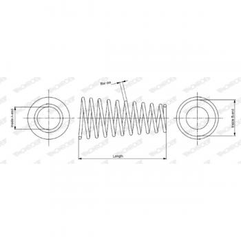 Muelle de suspensión y chasis MONROE SP3770, tipo: muelle de suspensión, características: diseñado para proporcionar soporte y estabilidad en el sistema de suspensión del vehículo, fabricado con materiales de alta calidad para asegurar durabilidad y