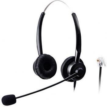 wantech Wired Teléfono RJ Auriculares con cancelación de ruido flexible Micrófono para Ascom AUDIOLINE Gigaset Aastra Adtran BT Alcatel Lucent Avaya Interquartz hybrex ulytel