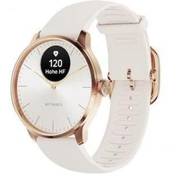 Withings ScanWatch Light - Hybrid Smartwatch, 37mm, Rose Gold/Sand, Heart Rate Monitoring, Sleep Tracking, 30 Days Battery Life