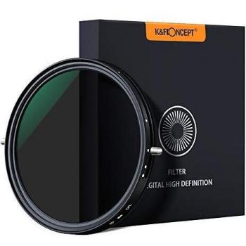 K&F Concept - 2 en 1 Filtro Polarizador 58mm y Filtro ND Variable 58mm Slim ND2-ND32 MRC para Cámara Lente NO X Spot con Funda