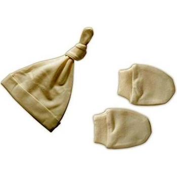 The Dida World Baby - Guantes y gorro para recién nacido, talla 0 meses, color crema