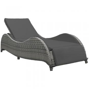 Cama solar con almohada en Polyrattan Antracita