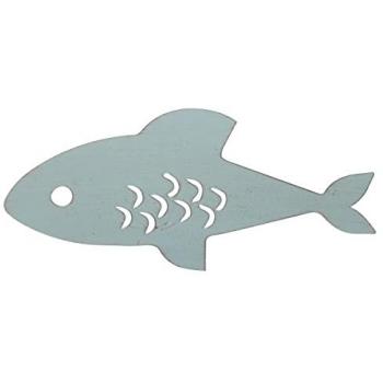 Cuadro de Metal Azul Claro de Tiburón para Exterior 36,2 x 15,88 cm