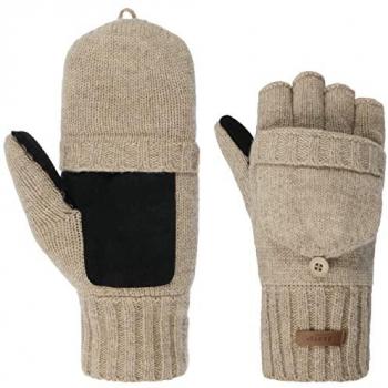 Barts Haakon Men's Fingerless Wool Gloves - Brown - Size L/XL