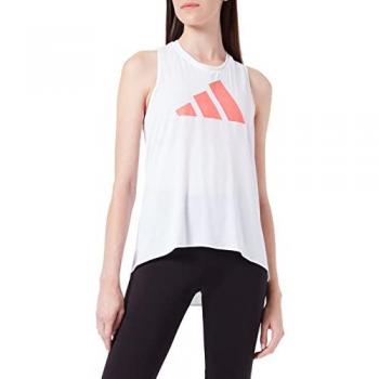 Camiseta de Tirantes Adidas 3 Bandas Logo para Mujer Color Blanco Talla L