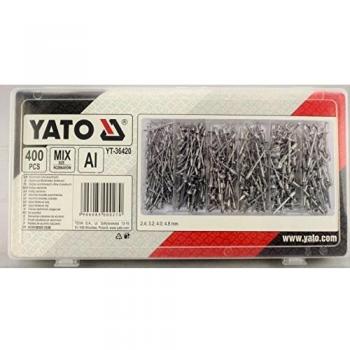 Remaches de aluminio con cabeza de acero, 2.4 - 4.8 mm, 400 unidades