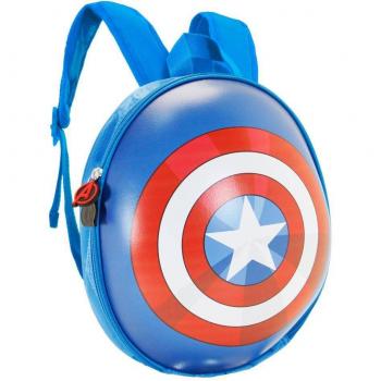 Mochila Marvel Eggy Captain America Shield Cap Azul