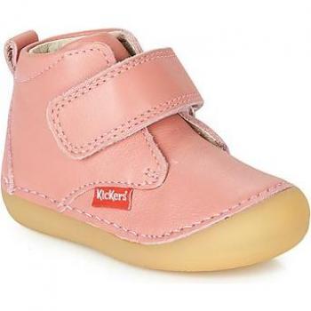 Botas Infantiles Kickers SABIO - Zapatos de Primeros Pasos en Color Rosa con Velcro, Cómodos y Respetuosos con Máxima Sujeción