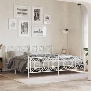 Cama Metal Blanca con Cabecero y Estribo para Pediatría 200x200 cm