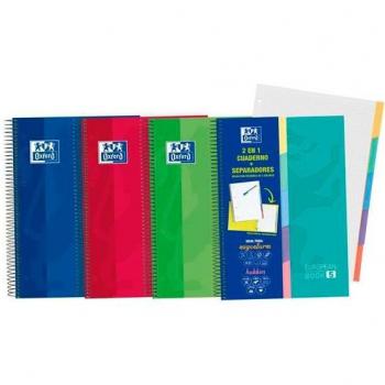 Cuaderno Oxford European Book 5 2 en 1 Microperforado A4 con Tapa Dura y Espiral (10 Unidades)