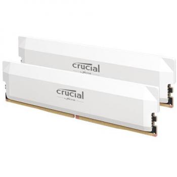 Kit de memoria RAM Crucial Pro OC 64 GB (2 x 32 GB) DDR5 6400 MHz CL40, color blanco