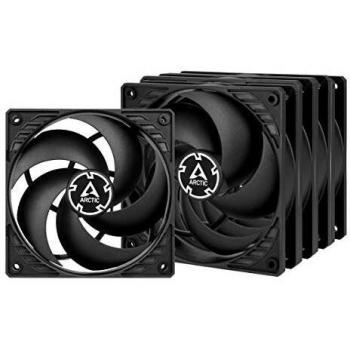Ventilador de Caja para CPU ARCTIC P12 - 120 mm, Motor Ultra Silencioso, Optimizado para Presión, Pack de 5 Unidades - Negro