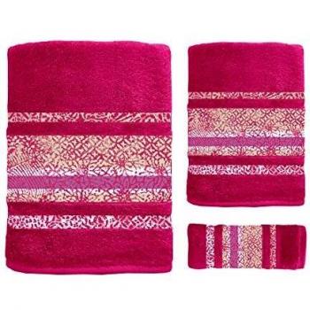 Secaneta. Juego 3 Toallas Baño Jacquard 100% Algodón. Tocador + Lavabo + Ducha. Eiris