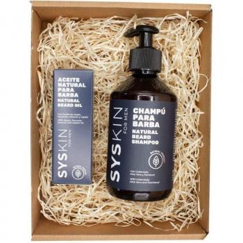 SYS Cosmetica Natura SYSKIN for Men Pack Cuidado de Barba - Incluye Champú 300ml y Aceite para Barba 30ml - Hidratación y Nutrición con Ingredientes Natur