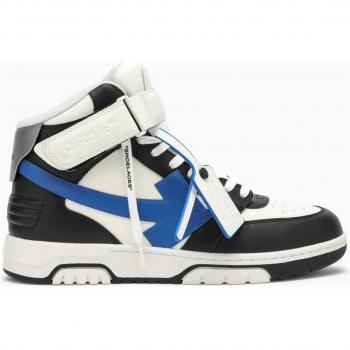 Off-White Men's Out Of Office High Top Trainer Sneaker | Black/Navy Blue | Size 44 | OMIA259S24LEA002