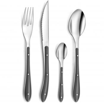 CUBERTERIA MESA BISTRO 24PZ ACERO INOXPOLIPROPILENO NEGRO AMEFA 7437240 JUEGO