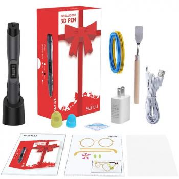 Pen 3D, 3D Pen for Kids, New Educational 3D Toy PLA ABS Filament, 3D DIY Toys with 1.75mm PLA ABS Filament, LCD Screen Support Portable Power-Black